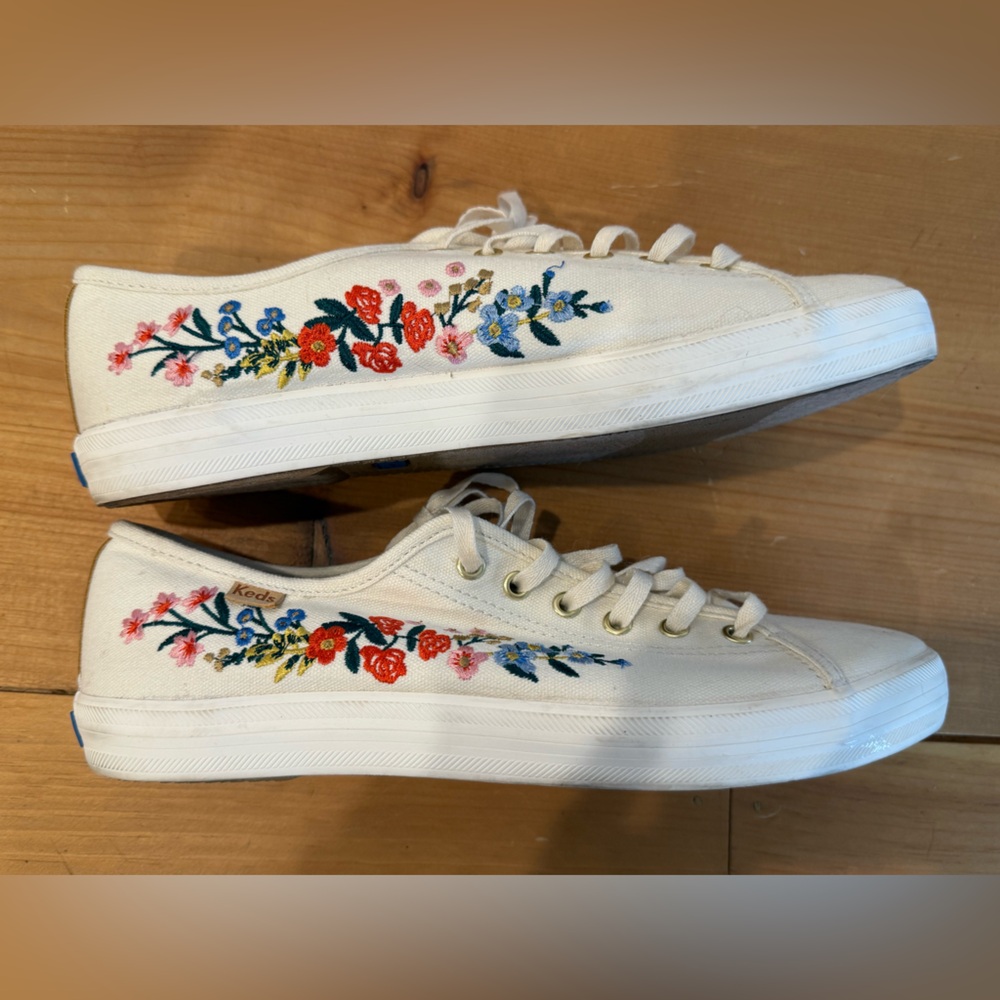 Meds by Rifle Paper Company embroidered flower shoes